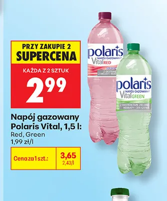 Napój gazowany Polaris Vital Green promocja w Biedronka