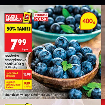 Borówka amerykańska promocja w Biedronka