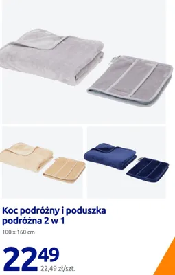Koc podróżny i poduszka podróżna 2 w 1 100x160cm promocja w Action