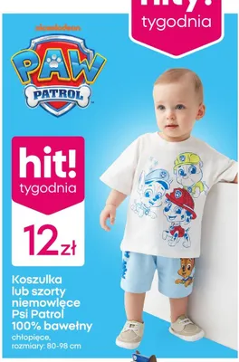 Koszulka lub szorty niemowlęce 100% bawełny chłopięce promocja w Pepco