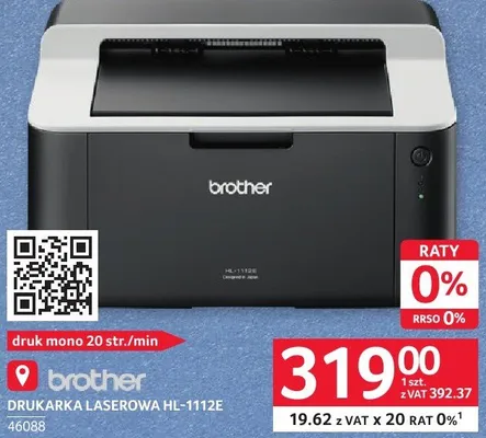 Drukarka laserowa Brother HL-1112E 460BB promocja w Selgros