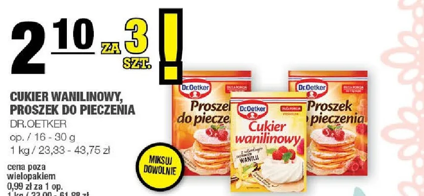 Cukier wanilinowy, proszek do pieczenia promocja w SPAR