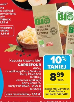 Kapusta kiszona bio promocja w Carrefour Market