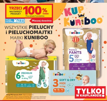 Pieluchomajtki Kuniboo Premium Pants 5 Junior promocja w Kaufland