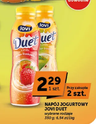 Napój jogurtowy Jovi Duet jabłko-gruszka promocja w ABC