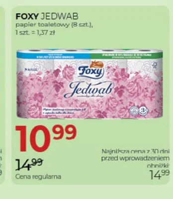 Papier toaletowy Foxy Jedwab 8-pak promocja w Drogerie Jawa