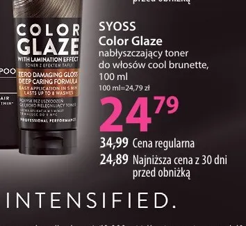 Nabłyszczający toner do włosów cool brunette Syoss Color Glaze promocja w Hebe