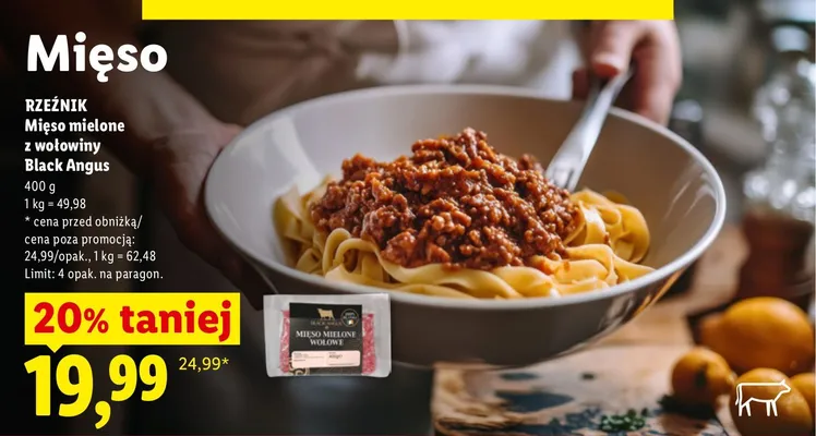 Mięso mielone z wołowiny Black Angus Rzeźnik promocja w Lidl