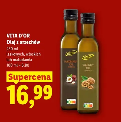 Olej z orzechów włoskich Vita D'Or promocja w Lidl