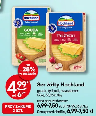 Ser żółty Hochland gouda promocja w Żabka