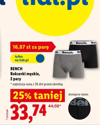 Bokserki męskie Bench 2-pak promocja w Lidl