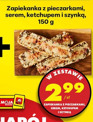Zapiekanka z pieczarkami, serem, ketchupem i szynką promocja w Biedronka