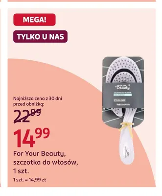 Szczotka do włosów For Your Beauty promocja w Rossmann