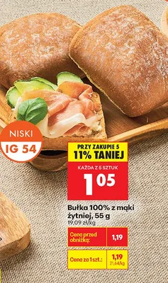Bułka 100% z mąki żytniej promocja w Biedronka