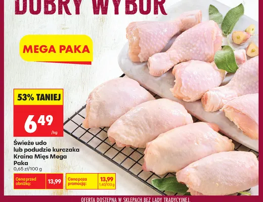 Świeże udo kurczaka Kraina Mięs Mega Paka promocja w Biedronka