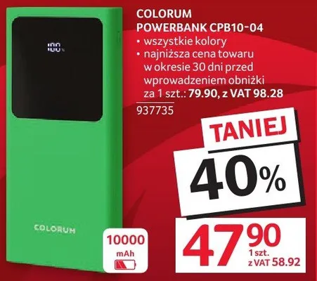 Powerbank COLORUM CPB10-04 10000 mAh promocja w Selgros