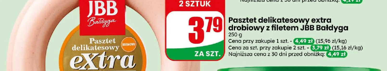 Pasztet delikatesowy extra drobiowy z filetem promocja w Dino