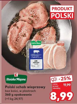 Schab wieprzowy bez kości, w plastrach promocja w Kaufland