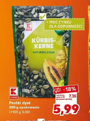 Pestki dyni K-Classic promocja w Kaufland