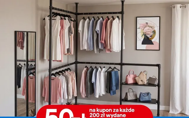 System garderobiany Shopline promocja w Castorama