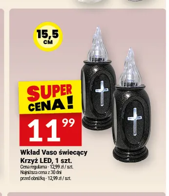 Wkład Vaso świecący Krzyż LED promocja w Twój Market