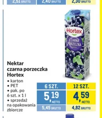 Nektar czarna porzeczka Hortex promocja w Makro