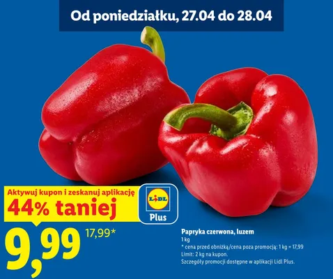 Papryka czerwona Ryneczek lidla promocja w Lidl
