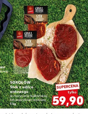 Stek z udźca wołowego w marynacie paprykowo-ziołowej Sokołów Grill House promocja w Kaufland