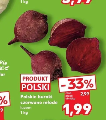 Polskie buraki czerwone młode luzem promocja w Kaufland