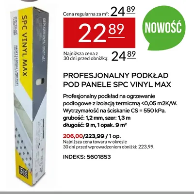Profesjonalny podkład pod panele Spc Vinyl Max Parquet Mercado promocja w Abra Meble