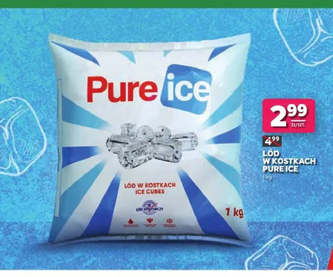 Lód w kostkach Pure Ice promocja w Stokrotka