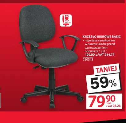 Krzesło biurowe Basic promocja w Selgros