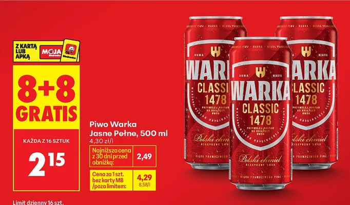 Piwo Jasne Pełne promocja w Biedronka