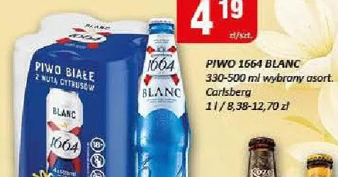 Piwo 1664 Blanc 330-500ml wybrany asortyment Carlsberg promocja w Chorten