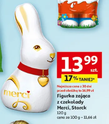 Figurka zająca z czekolady Merci, Storck promocja w Auchan