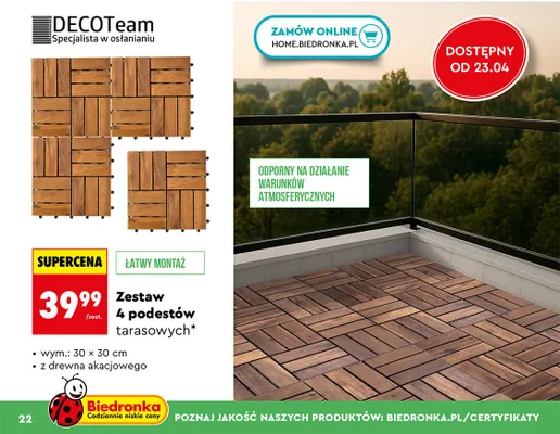 Zestaw 4 podestów tarasowych promocja w Biedronka