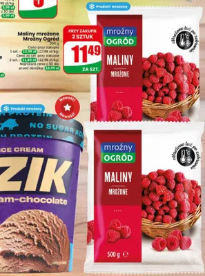 Maliny mrożone Mroźny Ogród promocja w Dino