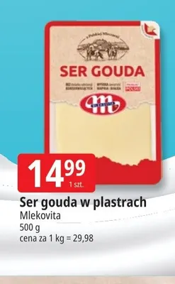 Ser gouda w plastrach Mlekovita promocja w Leclerc