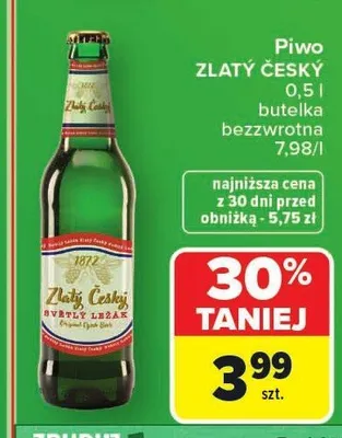 Piwo Zlatý Český Světlý Ležák promocja w Carrefour
