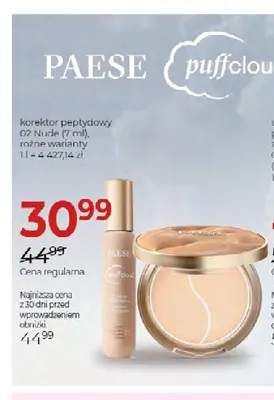 Korektor peptydowy 02 Nude Paese Puffcloud promocja w Drogerie Jawa