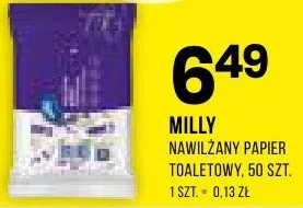 Nawilżany papier toaletowy Milly 50szt promocja w Drogerie Natura