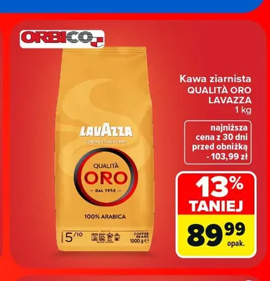 Kawa ziarnista Qualità Oro Lavazza promocja w Carrefour
