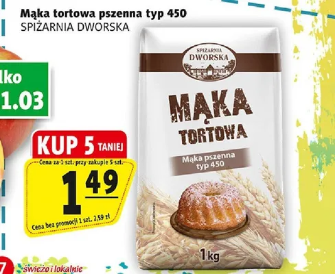 Mąka tortowa pszenna typ 450 promocja w Prim Market