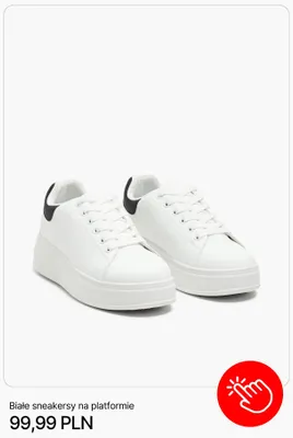 Sneakersy na platformie białe Cropp promocja w Cropp