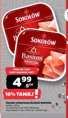 Szynka wieprzowa Basiuni Sokołów promocja w Netto