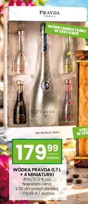 Zestaw wódka Pravda 0,7 l + 4 miniaturki promocja w Twój Market