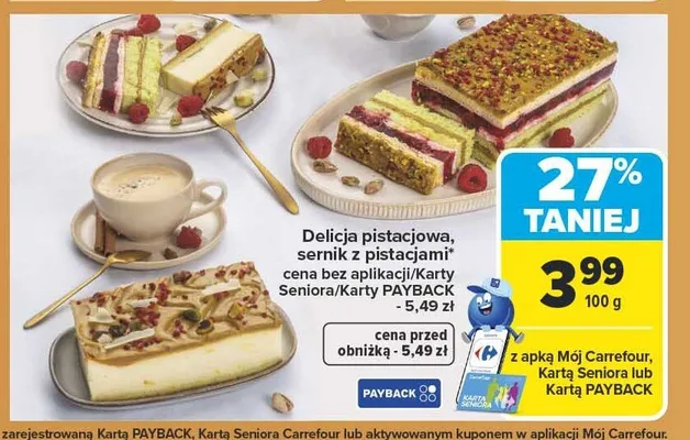 Delicja pistacjowa promocja w Carrefour