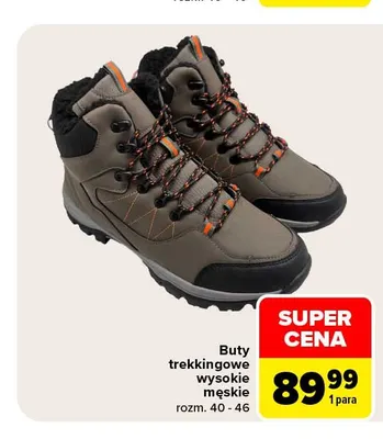 Buty trekkingowe wysokie męskie promocja w Carrefour
