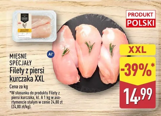 Filety z piersi kurczaka XXL Mięsne Specjały promocja w Aldi