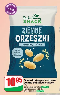 Orzeszki ziemne smażone solone Bakaliowy Snack promocja w Dino